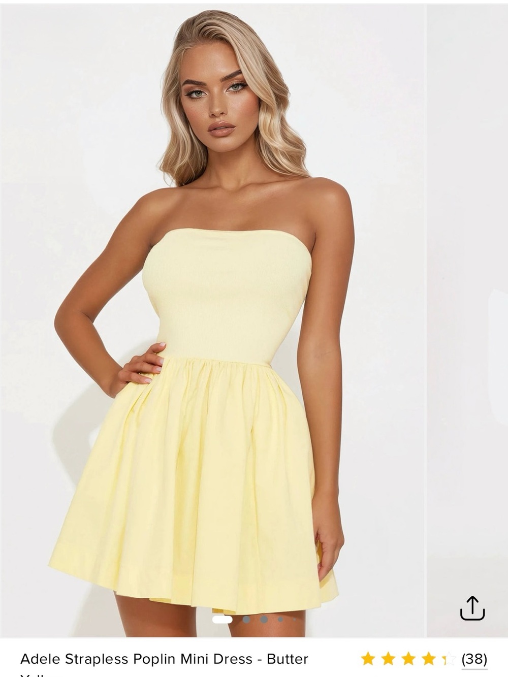 Fashion Nova Strapless Mini Dress - Butter Yellow
